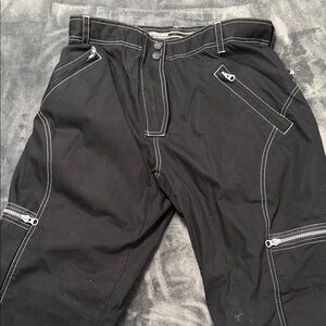 Joe Rocket women’s Black Contrast-Stitch Utility Pants motorcycle padded